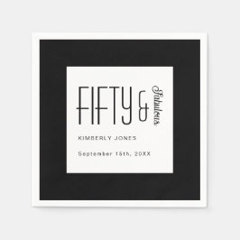 Modern Fifty and Fabulous Bold 50th Birthday Party Pappersservett