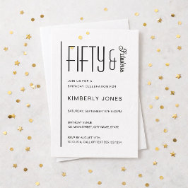 Modern Fifty & Fabulous Bold 50th Birthday Party Inbjudningar