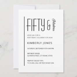 Modern Fifty & Fabulous Bold 50th Birthday Party Inbjudningar