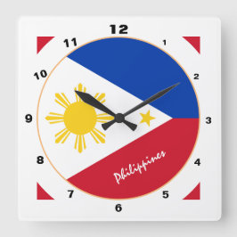 Modern filippinsk Flagga, Filippinernas hem/design Fyrkantig Klocka