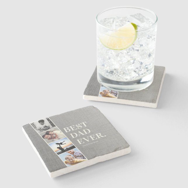 Modern filmremsa Bästa Pappa någonsin Fotokollage Stenunderlägg (Sidan)