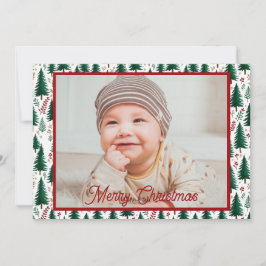 Modern Fir Forest Julgranar Mönster Julkort