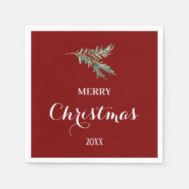 Modern fir träd gren till jul pappersservett