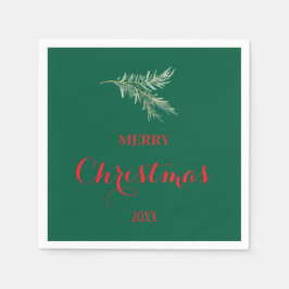 Modern fir träd gren till jul pappersservett