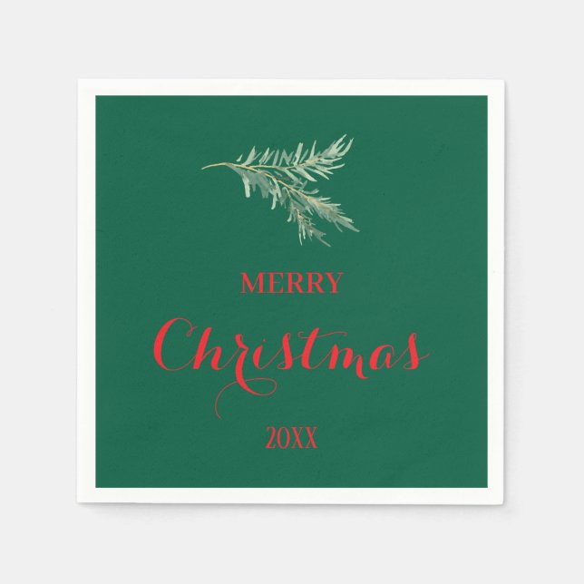 Modern fir träd gren till jul pappersservett (Framsidan)