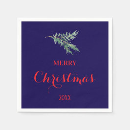 Modern fir träd gren till jul pappersservett