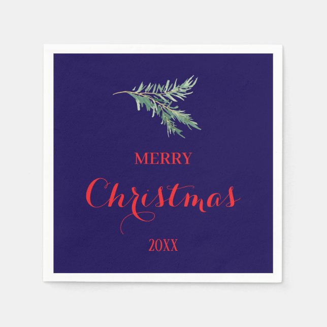 Modern fir träd gren till jul pappersservett (Framsidan)