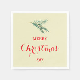 Modern fir träd gren till jul pappersservett