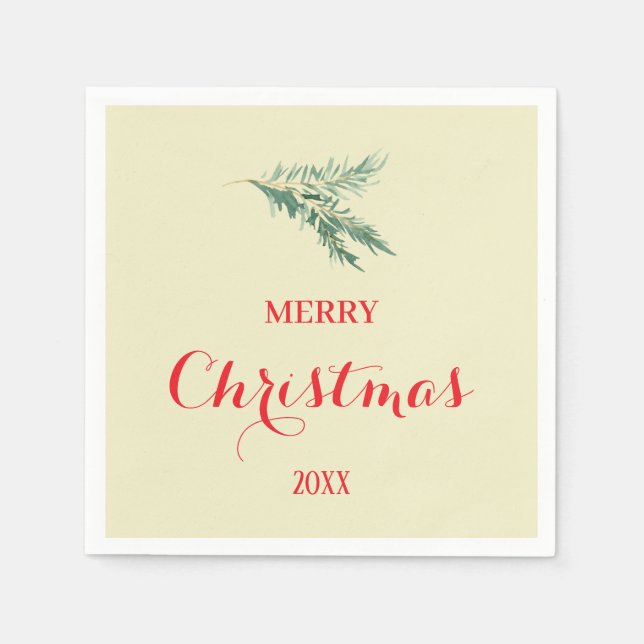 Modern fir träd gren till jul pappersservett (Framsidan)