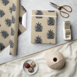 Modern, Fir träd, svart på sten Presentpapper