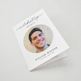 Modern firande av livets fotofuneralprogram kort