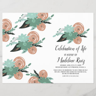 Modern firande av livets handritade blommor reklamblad