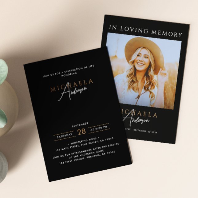 Modern Firande i Life/Funeral/Memorial Inbjudningar (Skapare uppladdad)