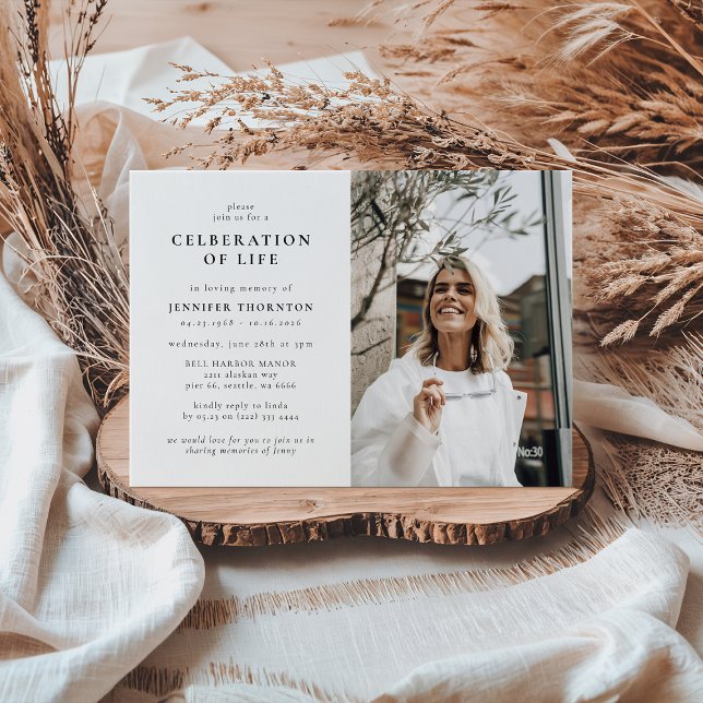 Modern Firande i livets begravningsminnesstund Inbjudningar (Skapare uppladdad)