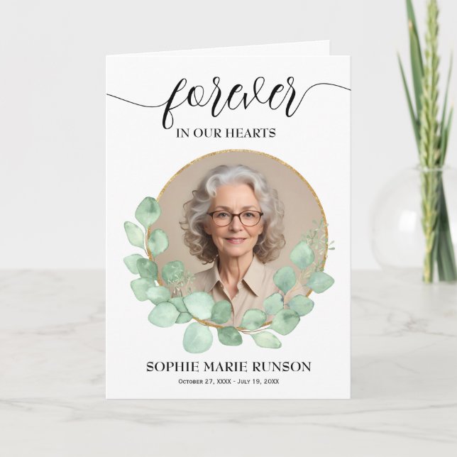 Modern Firande i livets foto - begravd Program (Framsida)