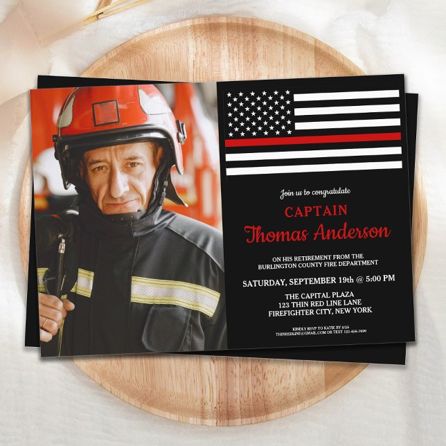 Modern Firefighter Pension Party Anpassningsbar Ph Inbjudningar (Skapare uppladdad)