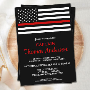 Modern Firefighter Pension Party Inbjudningar