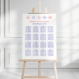Modern Fireworks 4th of July Wedding Seating Chart