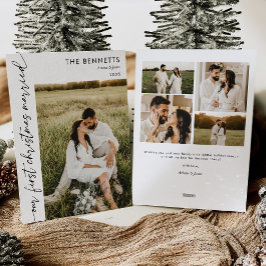 Modern First Christmas Married Photo Christmas Julkort