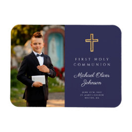 Modern First Heliga Communion Boy Bild Photo Magnet