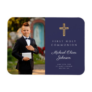 Modern First Heliga Communion Boy Bild Photo Magnet