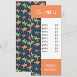 Modern Fish Seafood Restaurang Mönster Meny