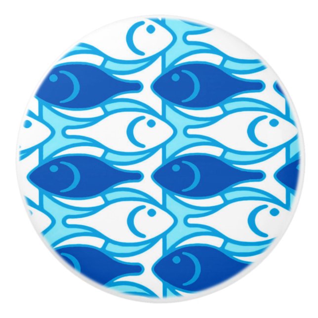 Modern fisk i mitten av århundradet, koboltblått knopp (Framsidan)