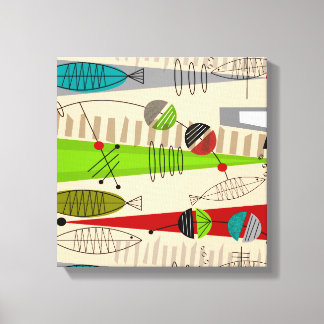 Modern fiskkonst-Abstrakt i mitten av århundradet Canvastryck