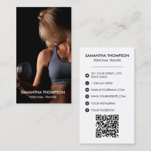 Modern Fitness Fullt Photo Social Media Influencer Visitkort