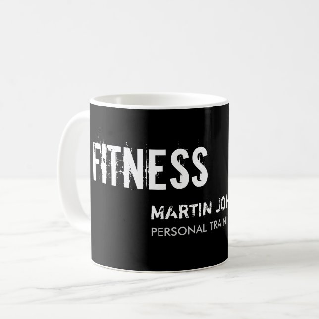 Modern Fitness Personal Trainer Namn bricka Kaffemugg (Framsida vänster)