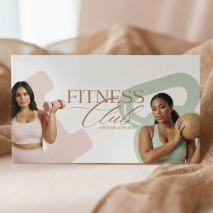 Modern Fitness Personlig Tränare Varumärke Foto QR Visitkort