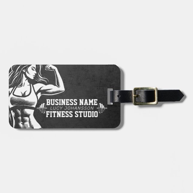 Modern Fitness Trainer Bodybuilding Gym Instructor Bagagebricka (Horisontell Framsida)