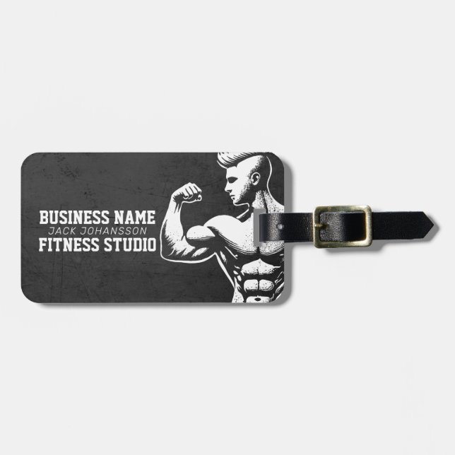 Modern Fitness Trainer Bodybuilding Gym Instructor Bagagebricka (Horisontell Framsida)