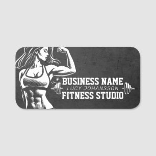 Modern Fitness Trainer Bodybuilding Gym Instructor Namnbricka