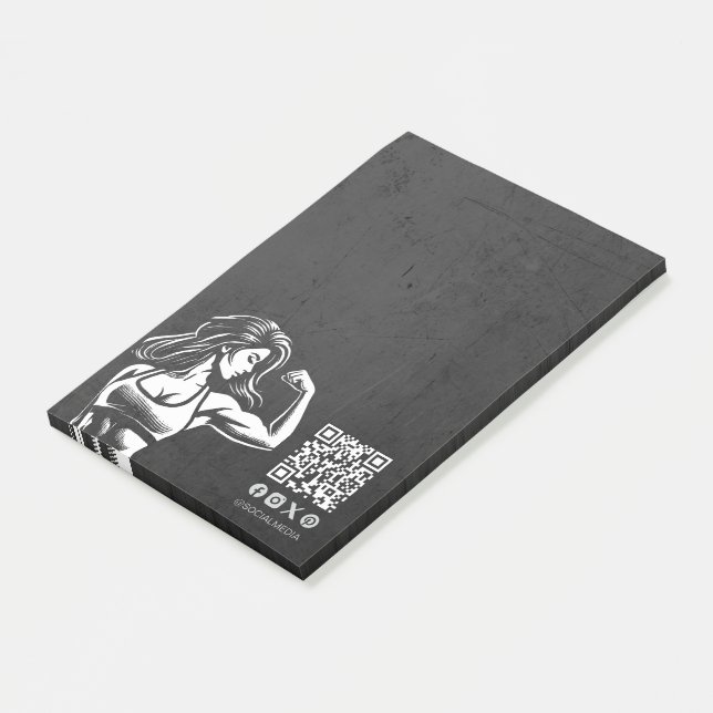 Modern Fitness Trainer Bodybuilding Gym Instructor Post-it Block (Vinklad)