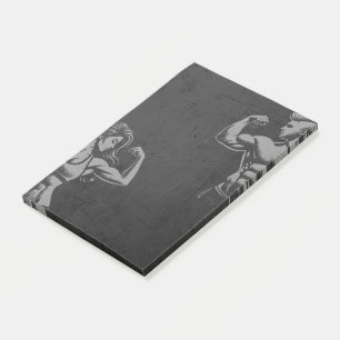 Modern Fitness Trainer Bodybuilding Gym Instructor Post-it Block