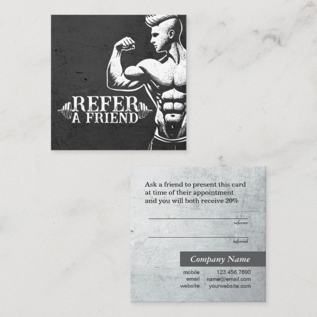 Modern Fitness Trainer Bodybuilding Gym Instructor Rabattkort (Fram/baksida)