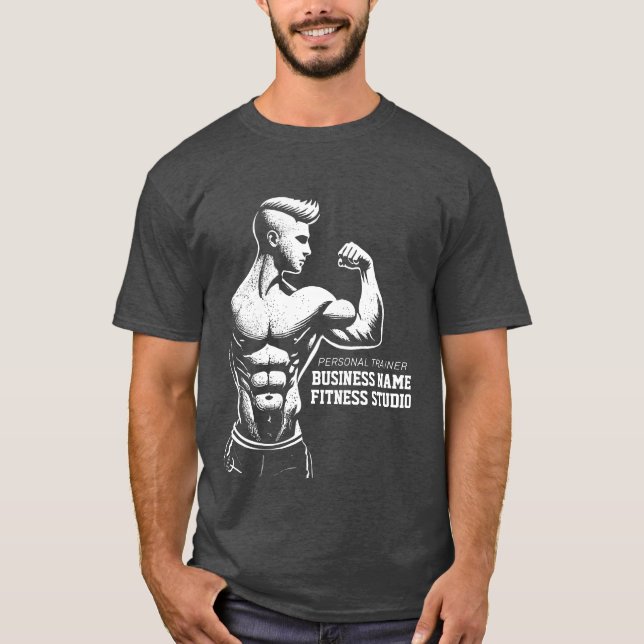 Modern Fitness Trainer Bodybuilding Gym Instructor T Shirt (Framsida)