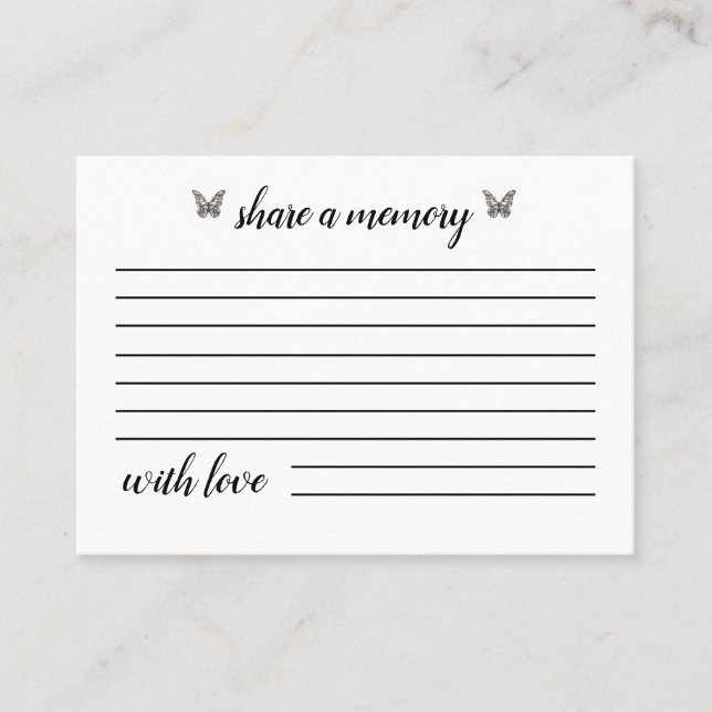 Modern fjäril |  A-minneskort Visitkort (Framsida)