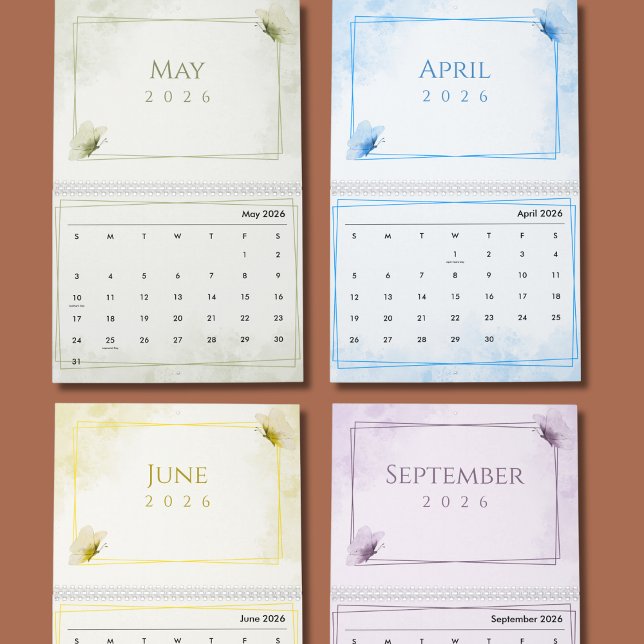 Modern fjäril akvarellestetik kalender (Skapare uppladdad)