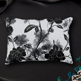 Modern Fjäril Blommig Noir Prydnadskudde