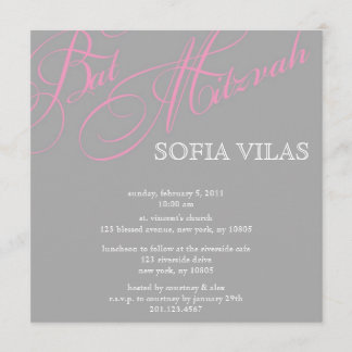 Modern fladdermössMtizvah inbjudan