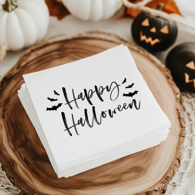 Modern Fladdermus Happy halloween Pappersservett (Skapare uppladdad)