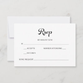 Modern Flair Script Minimalist White Bröllop OSA Kort