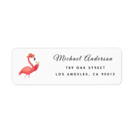 Modern Flamingo Baby Shower Returadressetikett Returadress Etikett