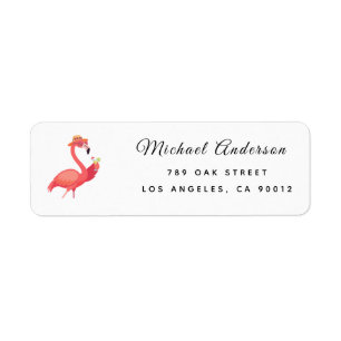 Modern Flamingo Baby Shower Returadressetikett Returadress Etikett
