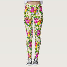 Modern flerfärgad blomma i Elfenbenskusten Leggings