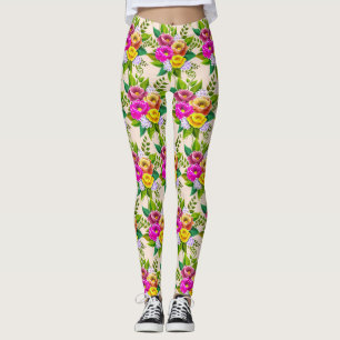 Modern flerfärgad blomma i Elfenbenskusten Leggings
