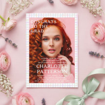 Modern flerfärgad gingham fototexil examensfest