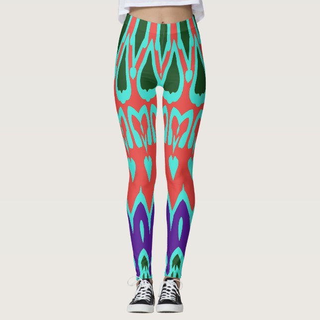 Modern flerfärgad klassisk "Ratti_Creative_Arts" L Leggings (Framsida)